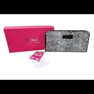 Trina Turk Large Zip Around Wallet Crocodile NIB (MSRP $78) Vegan Leather